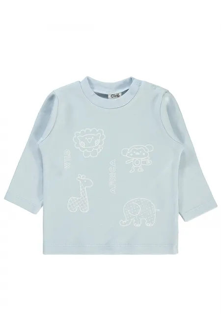 Bebek Sweatshirt 0-24 Ay Buz Mavi - Paket