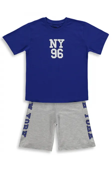Ensemble d'équipe pour garçons de 6 à 9 ans - Bleu marine et gris chiné - Emballage