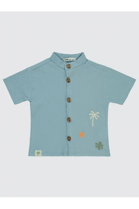 Erkek Çocuk Gömlek 2-5 Yaş Mavi - Paket