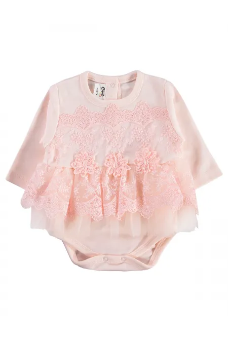 Bebek Çıtçıtlı Badi 0-24 Ay Somon - Paket