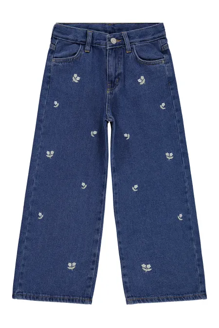 Kız Çocuk Pantolon Kot 10-13 Yaş Mavi - Paket