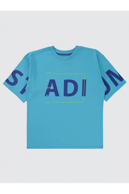 Boys T-Shirt 10-13 Years Turquoise - Package