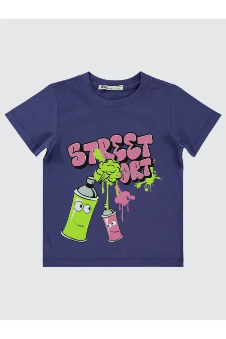 Boys T-Shirt 2-5 Years Purple - Pack