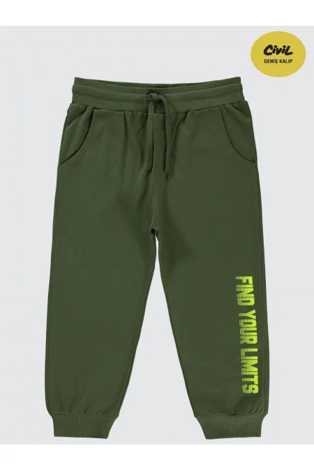 Bas de survêtement garçon 10-13 ans kaki foncé - Lot