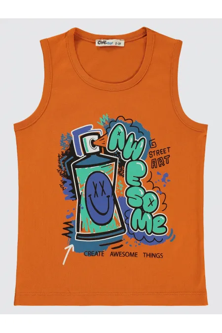 T-shirt garçon orange clair 2-5 ans - Emballage