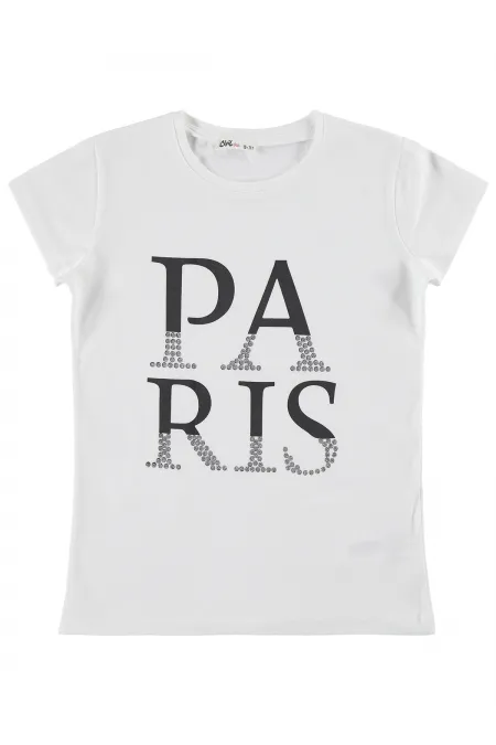 Girls' T-Shirt, Ages 10-13, Off-White - Package