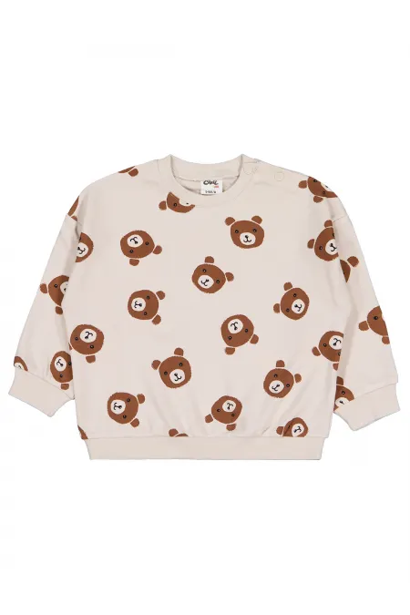 Bebek Sweatshirt 0-24 Ay Taş Rengi - Paket