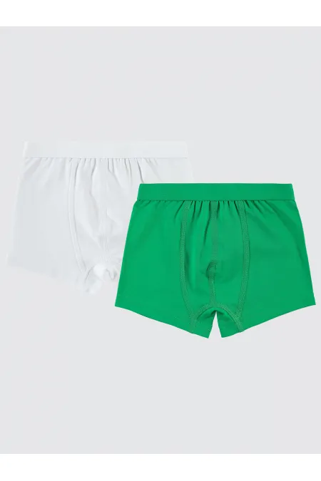 Erkek Çocuk Boxer 2-9 Yaş Yeşil-Beyaz - Paket