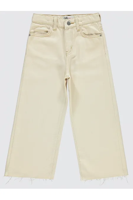 Kız Çocuk Pantolon 6-9 Yaş Ekru - Paket