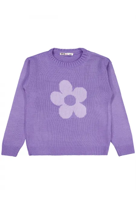 Pull violet pour fille (6-9 ans) - Emballage