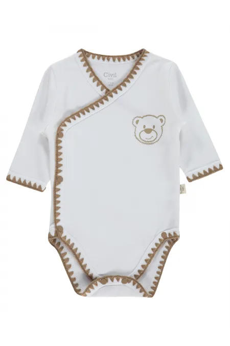 Bebek Çıtçıtlı Badi 0-24 Ay Ekru - Paket
