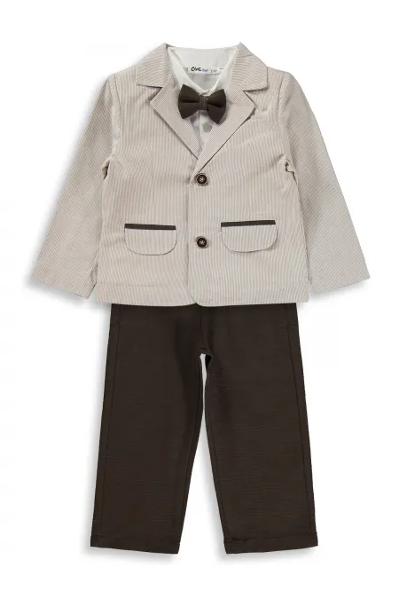 Erkek Çocuk Takım 2-5 Yaş Kahve - Paket
