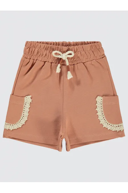 Kız Çocuk Şort 2-5 Yaş Kiremit - Paket