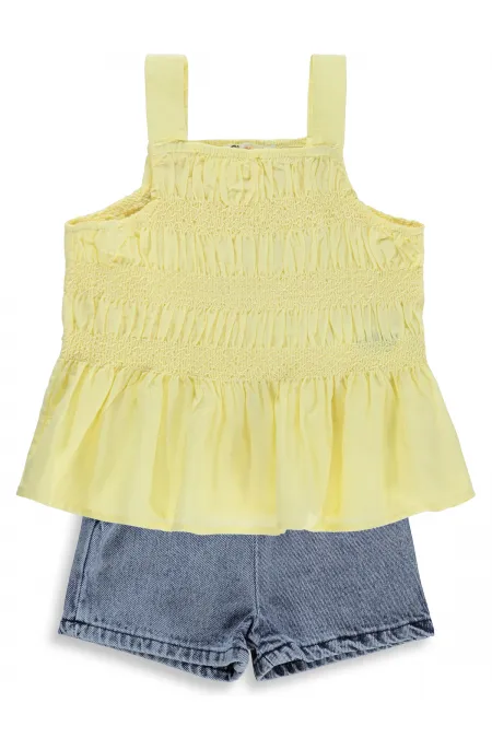 Kız Çocuk Takım 2-5 Yaş Sarı - Paket