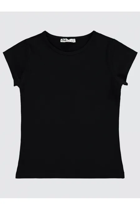 Girls' T-Shirt Km 6-9 Years Black - Pack