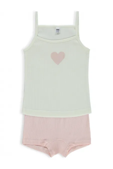 Ensemble de sous-vêtements pour filles 2-9 ans, couleur saumon - Lot