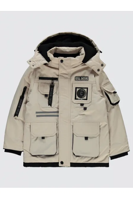 Erkek Çocuk Mont 10-13 Yaş Bej - Paket