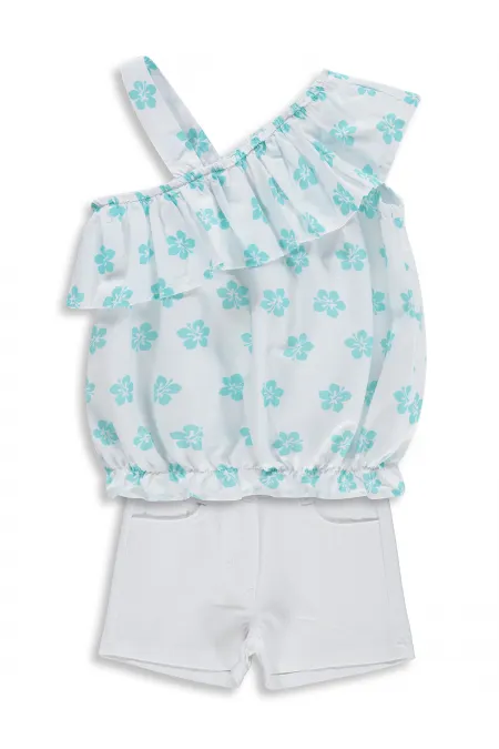 Kız Çocuk Takım 2-5 Yaş Kırık Beyaz - Paket