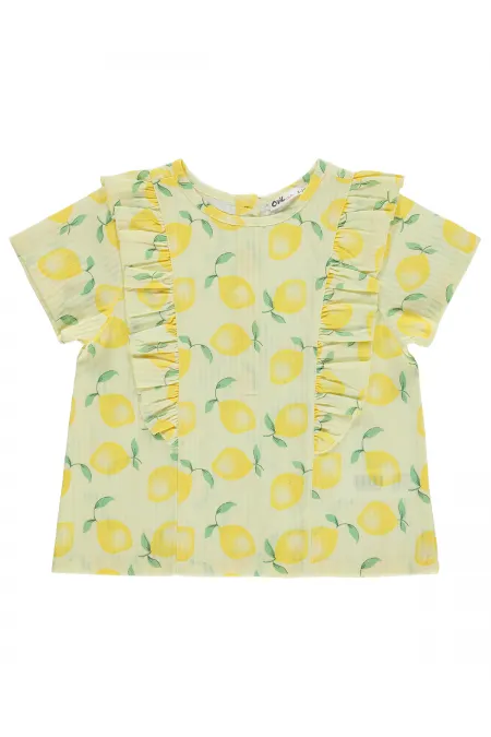 Kız Çocuk Gömlek 6-9 Yaş Sarı - Paket