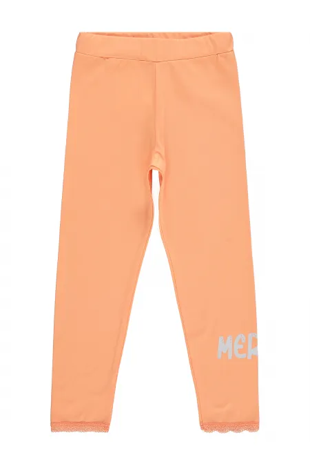 Leggings pour filles de 6 à 9 ans, couleur saumon - Lot