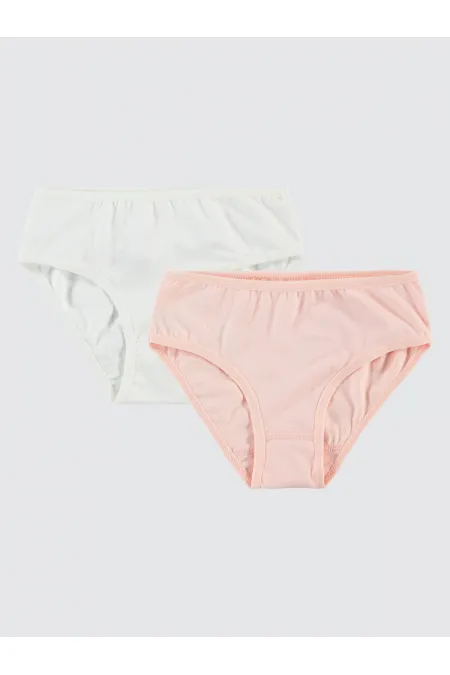 Girl Panties 2-9 Years Old Ecru-Salmon - Package