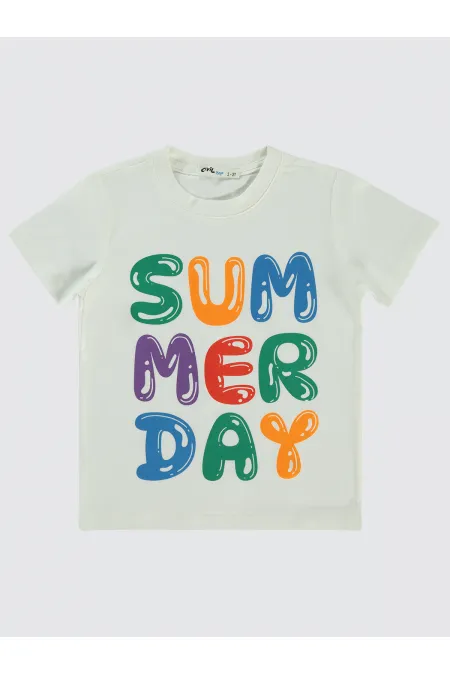 Boys T-Shirt 2-5 Years Old Ecru - Package