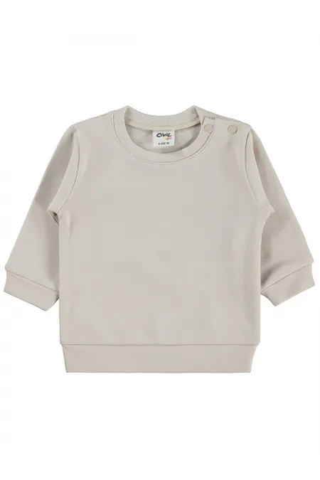 Bebek Sweatshirt 0-24 Ay Taş Rengi - Paket