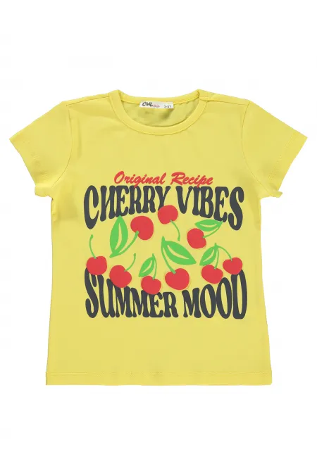 Kız Çocuk Tişört 2-5 Yaş Sarı - Paket