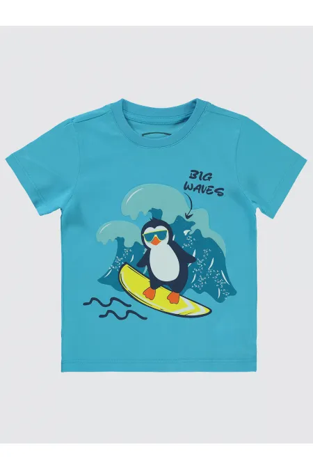 Boys T-Shirt 2-5 Years Turquoise - Package