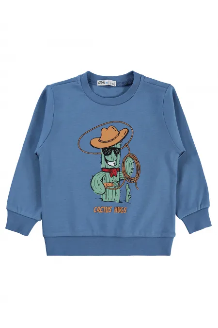 Erkek Çocuk Sweatshirt Km 2-5 Yaş İndigo - Paket