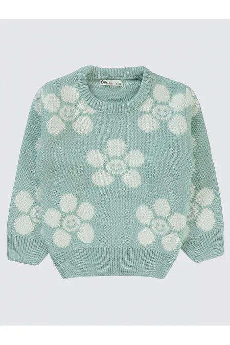 Pull pour fille de 2 à 5 ans, vert amande - Emballage