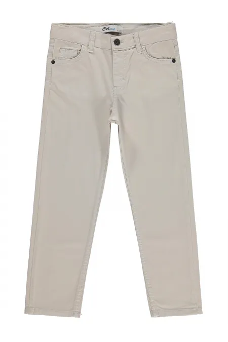 Pantalon garçon, 6-9 ans, couleur pierre foncée - Emballage