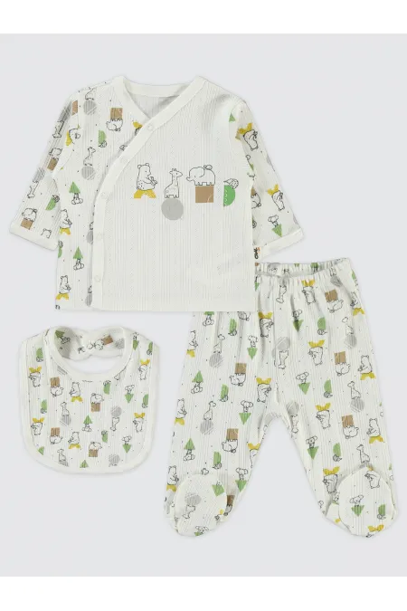 Bebek Zıbın Takımları 0-24 Ay Ekru - Paket