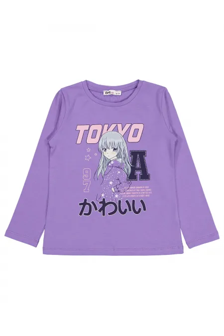 Kız Çocuk Sweatshirt 6-9 Yaş Mor - Paket