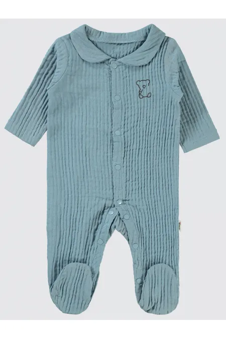 Grenouillères bébé 0-24 mois bleues - Emballage