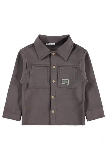 Boys' Shirt, Ages 2-5, Dark Brown - Pack