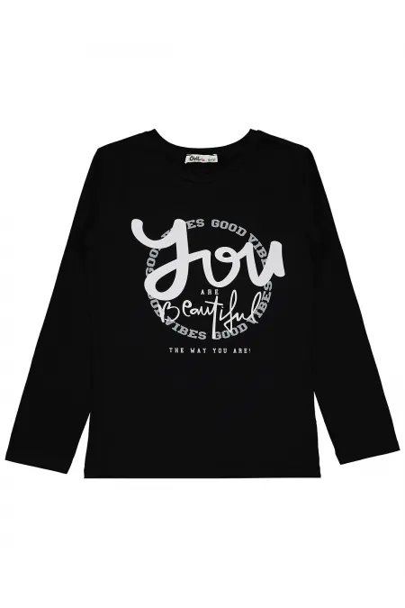 Kız Çocuk Sweatshirt 10-13 Yaş Siyah - Paket