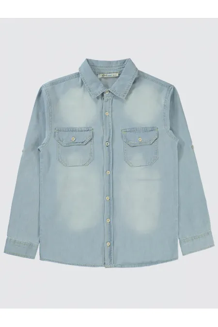 Chemise garçon 10-13 ans bleu clair - Emballage