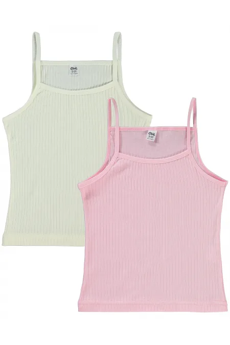 Débardeur fille 2-9 ans écru-rose - Emballage