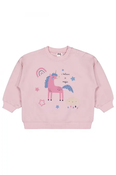 Bebek Sweatshirt 0-24 Ay Pastel Pembe - Paket
