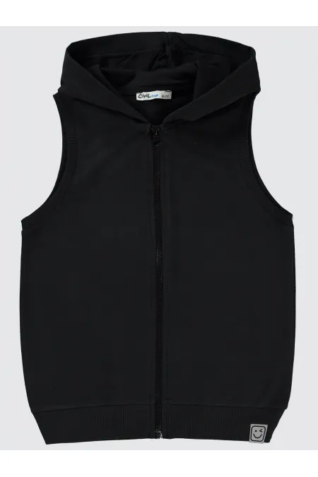 Erkek Çocuk Yelek 10-13 Yaş Siyah - Paket