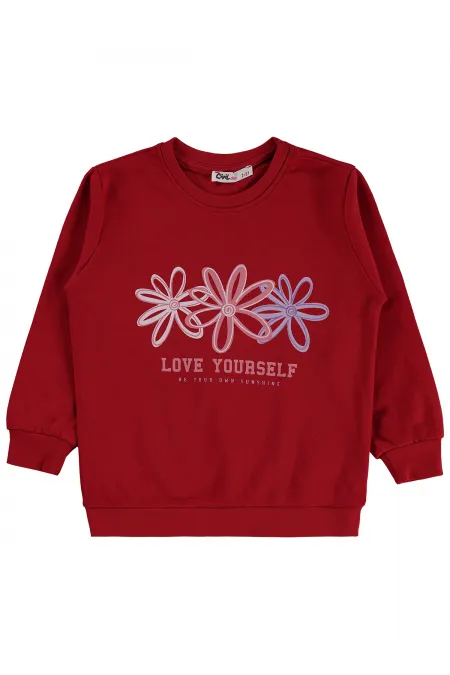 Kız Çocuk Sweatshirt Km 2-5 Yaş Kırmızı - Paket