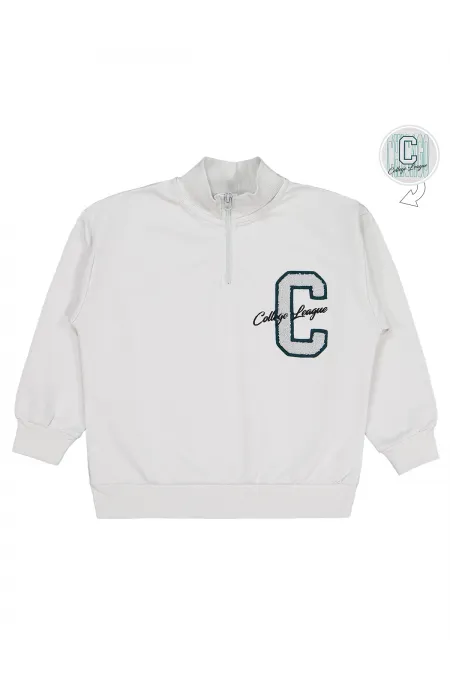 Erkek Çocuk Sweatshirt 6-9 Yaş Açık Gri - Paket