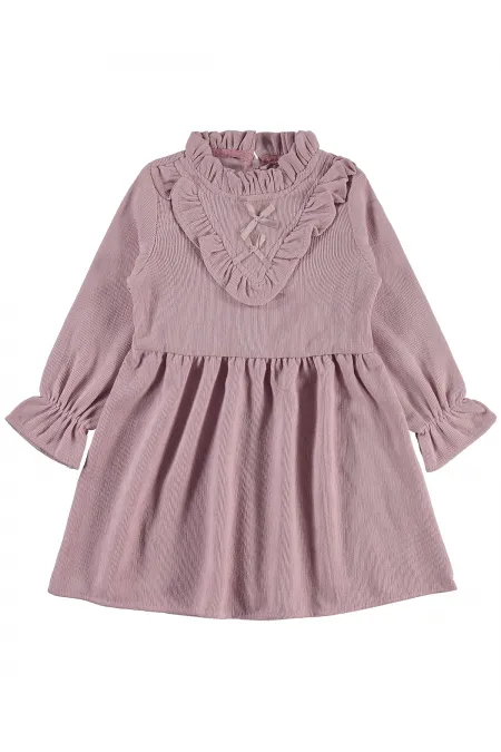 Kız Çocuk Jile ve Elbise 2-5 Yaş Açık Gül Kurusu - Paket