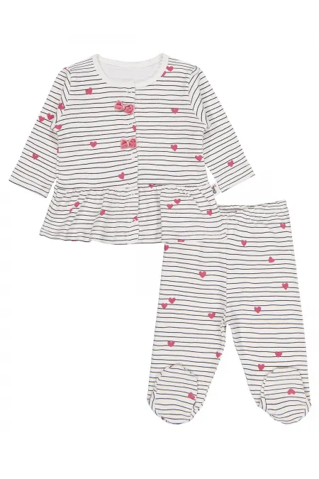 Bebek Pijama Takımı 0-24 Ay Ekru - Paket