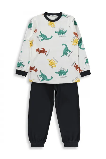 Erkek Çocuk Pijama Takımı 6-9 Yaş Füme - Paket