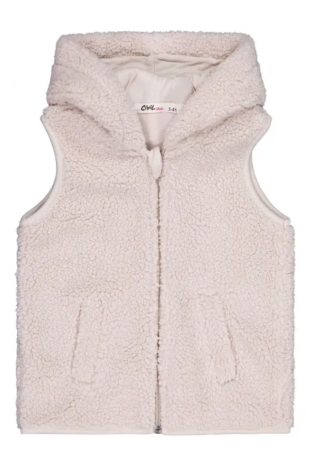 Kız Çocuk Yelek 2-5 Yaş Taş Rengi - Paket