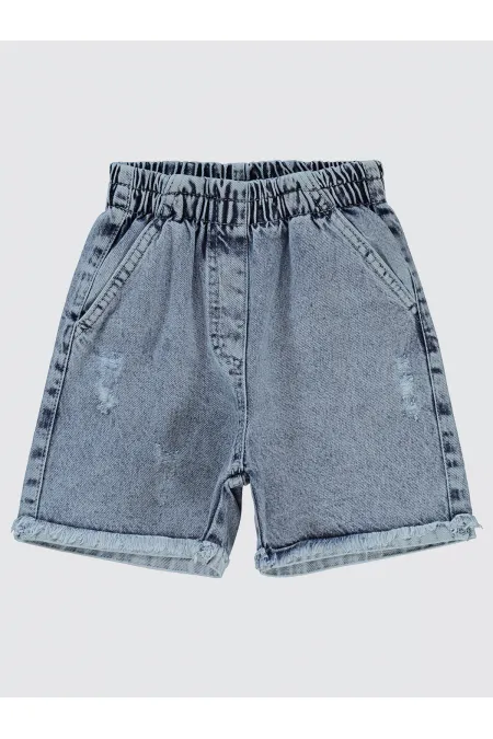 Kız Çocuk Şort 6-9 Yaş Mavi - Paket