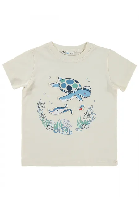 T-shirt garçon, 2-5 ans, blanc cassé - Lot