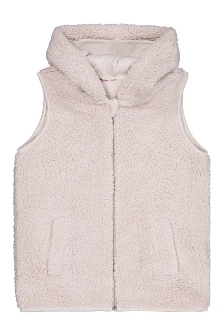 Kız Çocuk Yelek 6-9 Yaş Taş Rengi - Paket